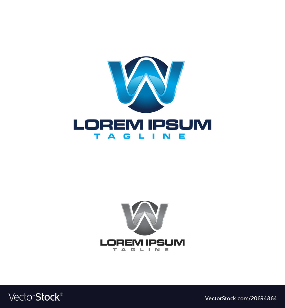 W company logo Royalty Free Vector Image - VectorStock