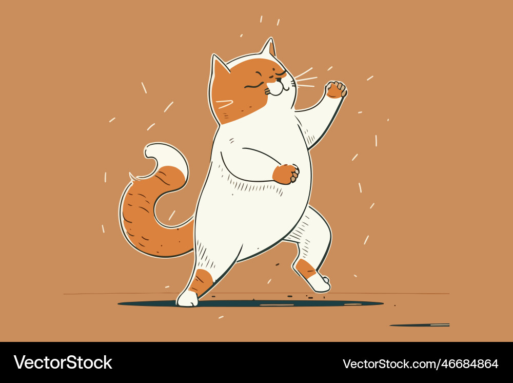 Cat dancing Royalty Free Vector Image - VectorStock