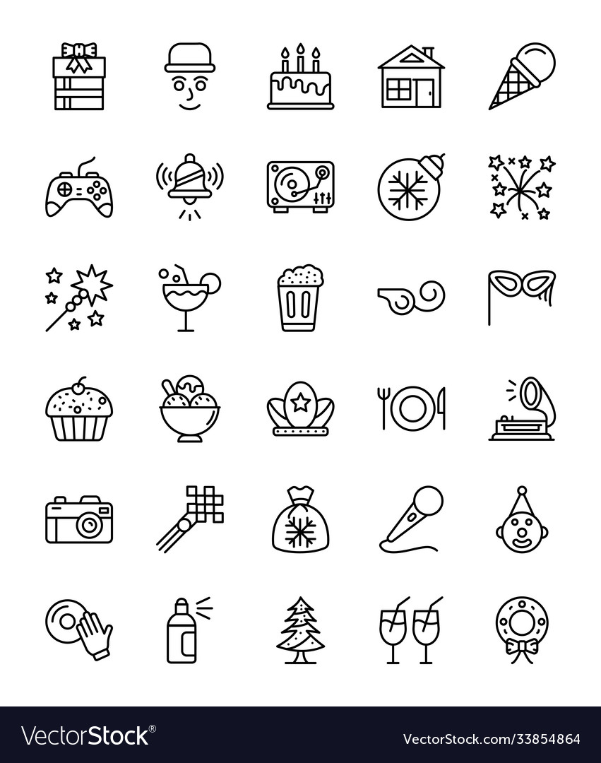 Christmas line icons