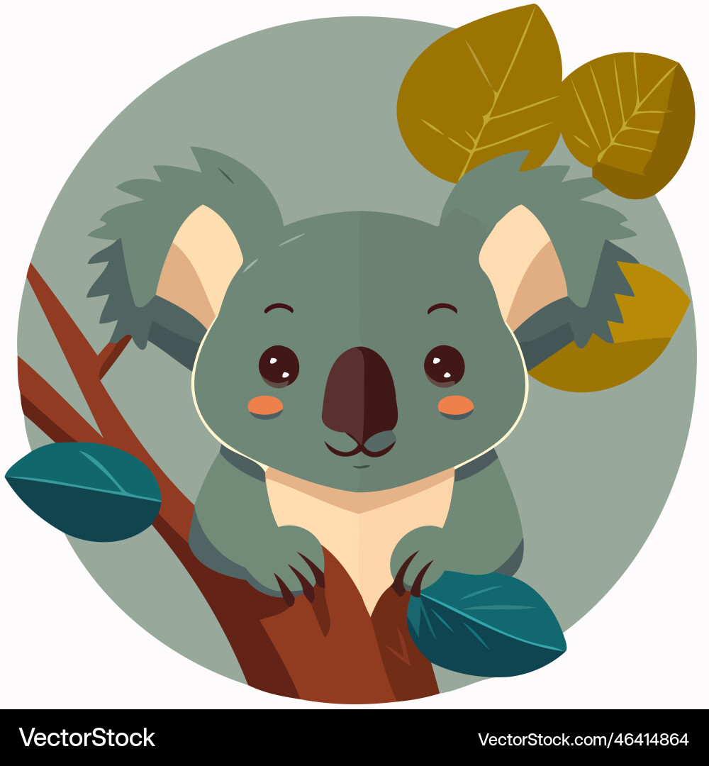 Common koala herbivore mammal animal Royalty Free Vector