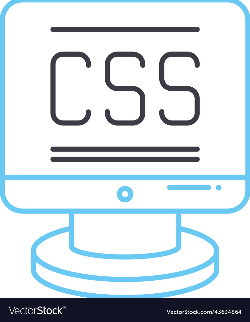 Css line icon outline symbol vector image Css line icon outline symbol