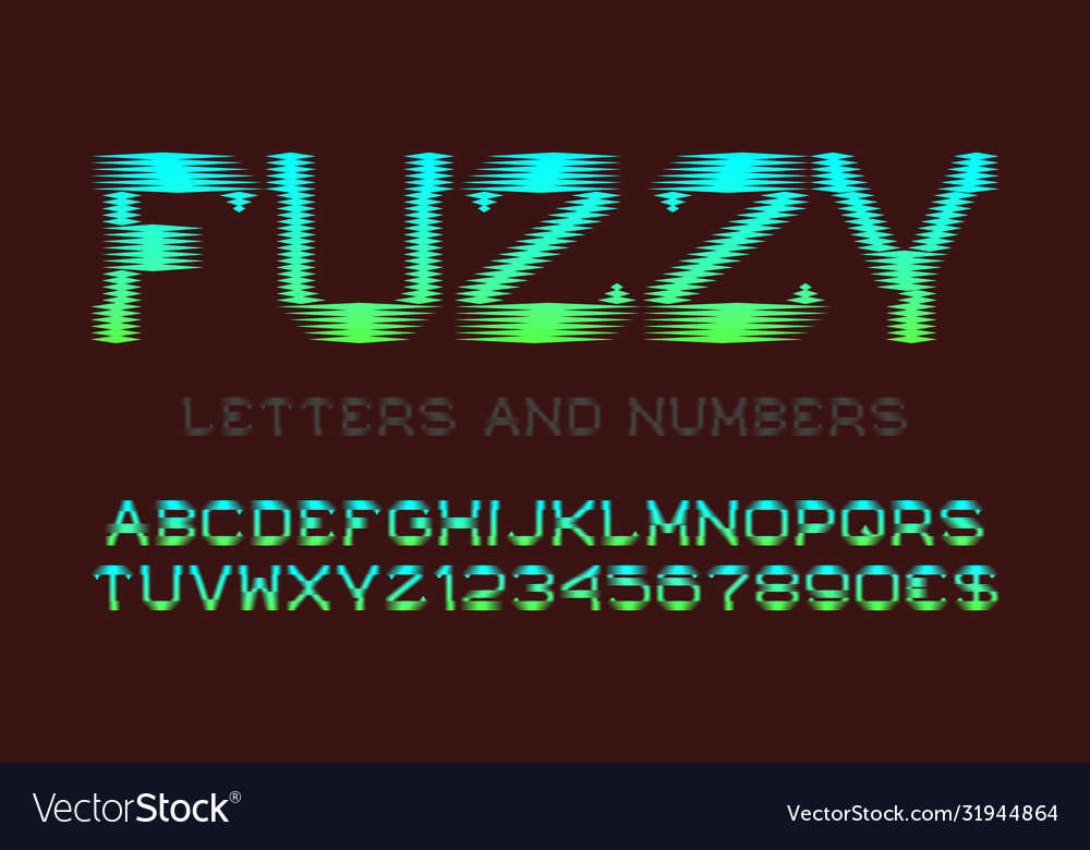 Fuzzy letters and numbers with currency signs