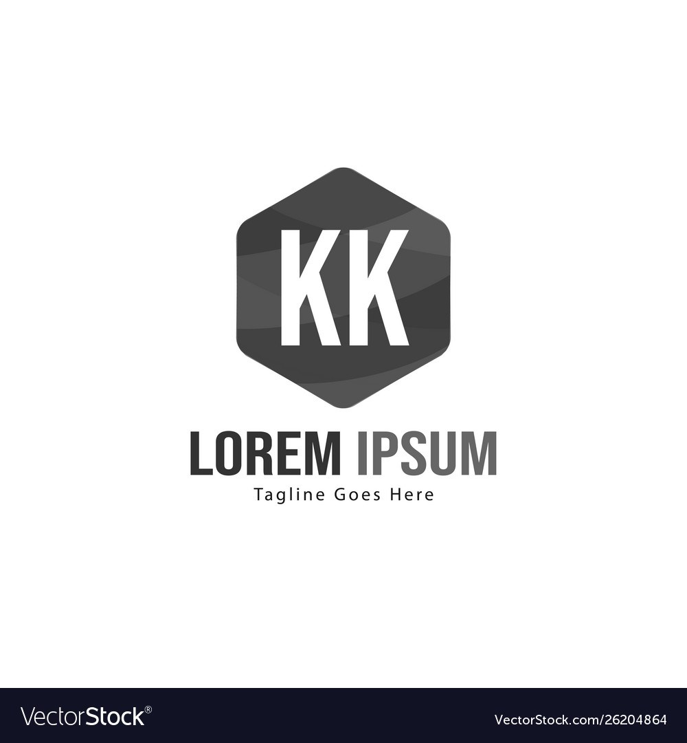 Initial kk logo template with modern frame