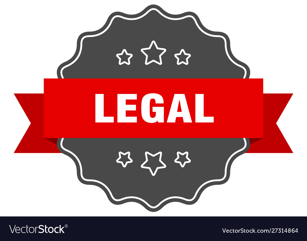 Legal red label isolated seal Royalty Free Vector Image