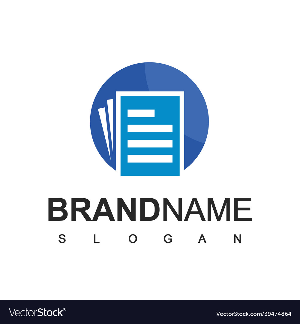 Paper document logo design template