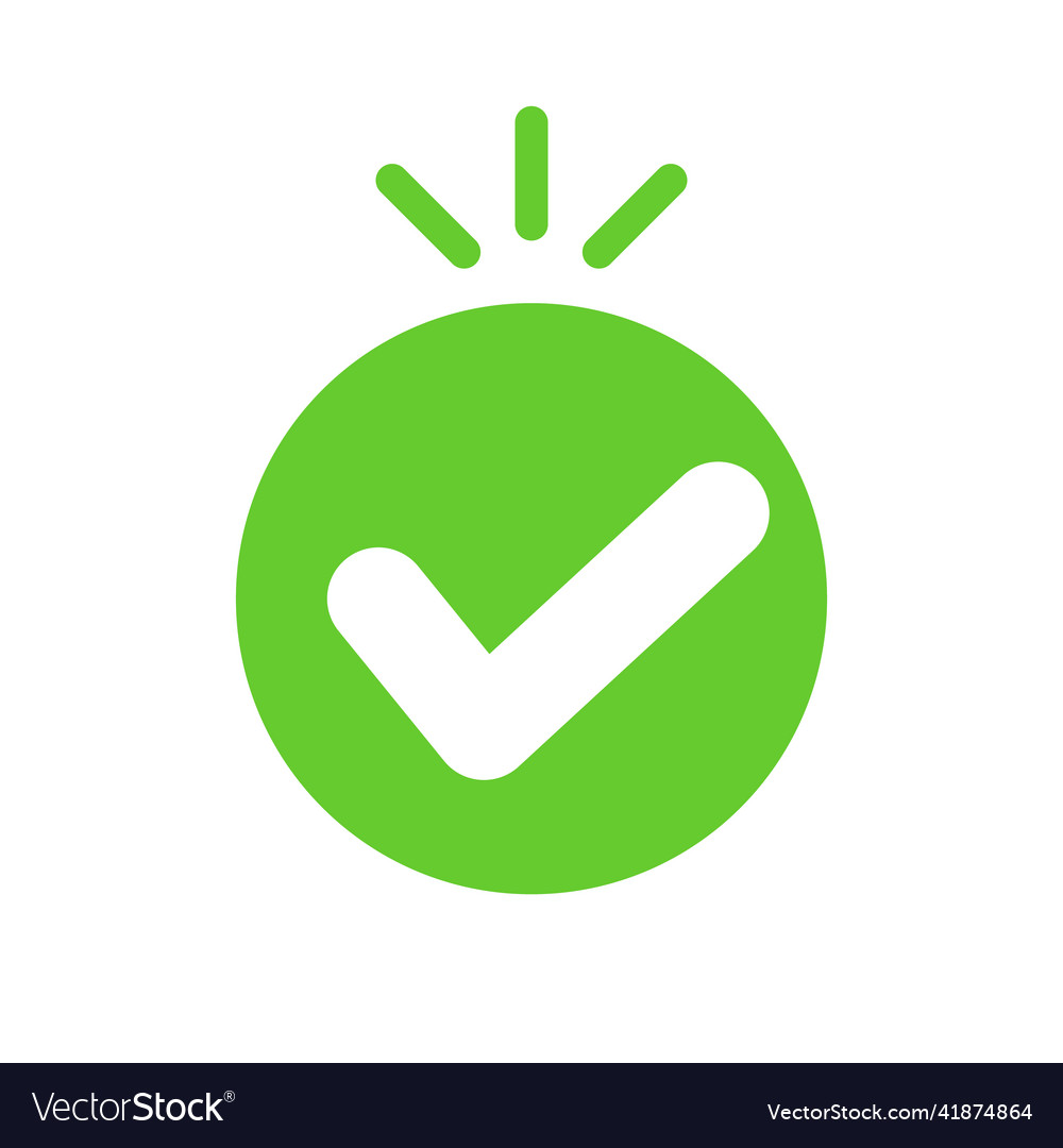 Pop check mark icon of success and authentication