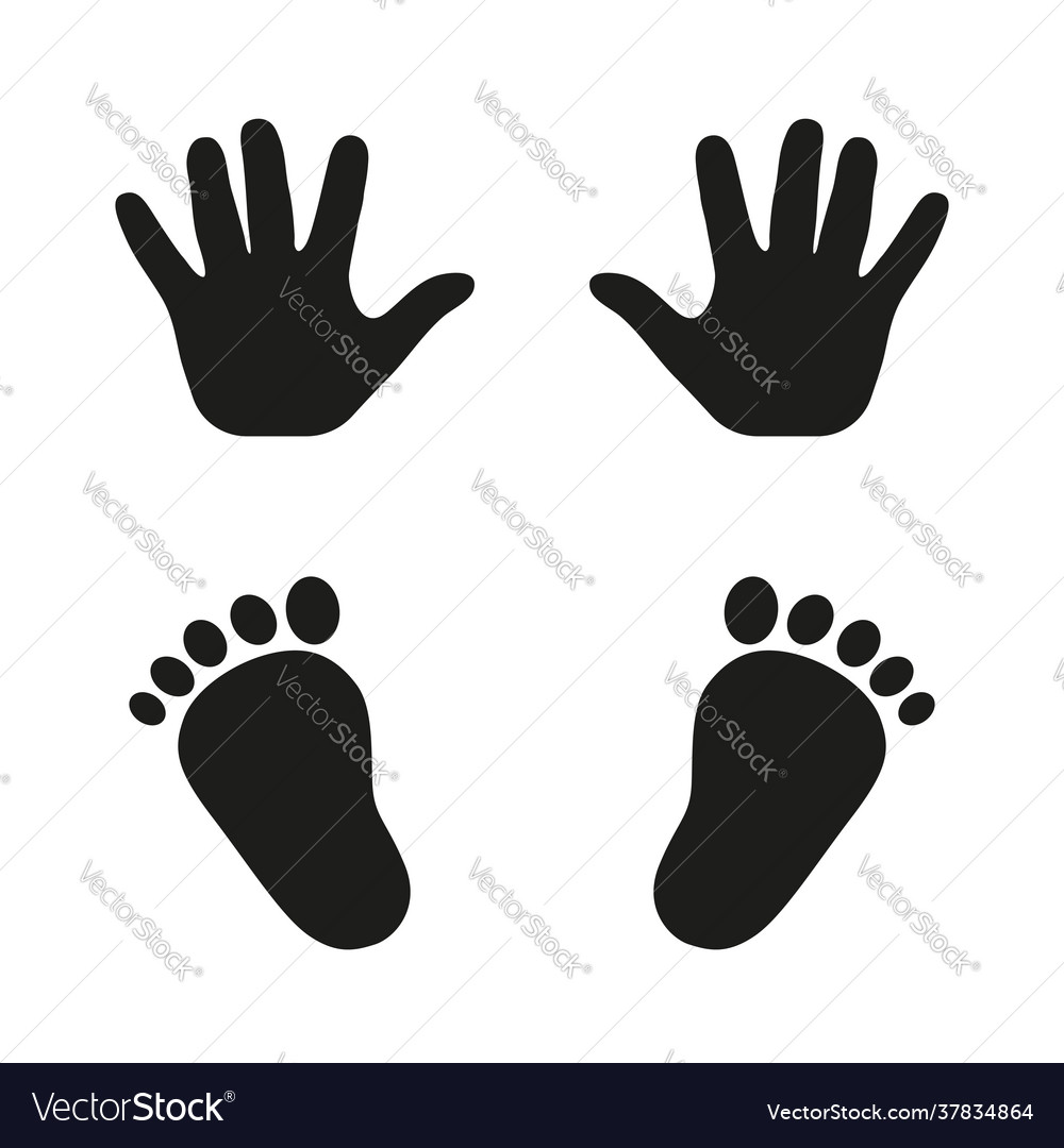 Prints hands and feet a child