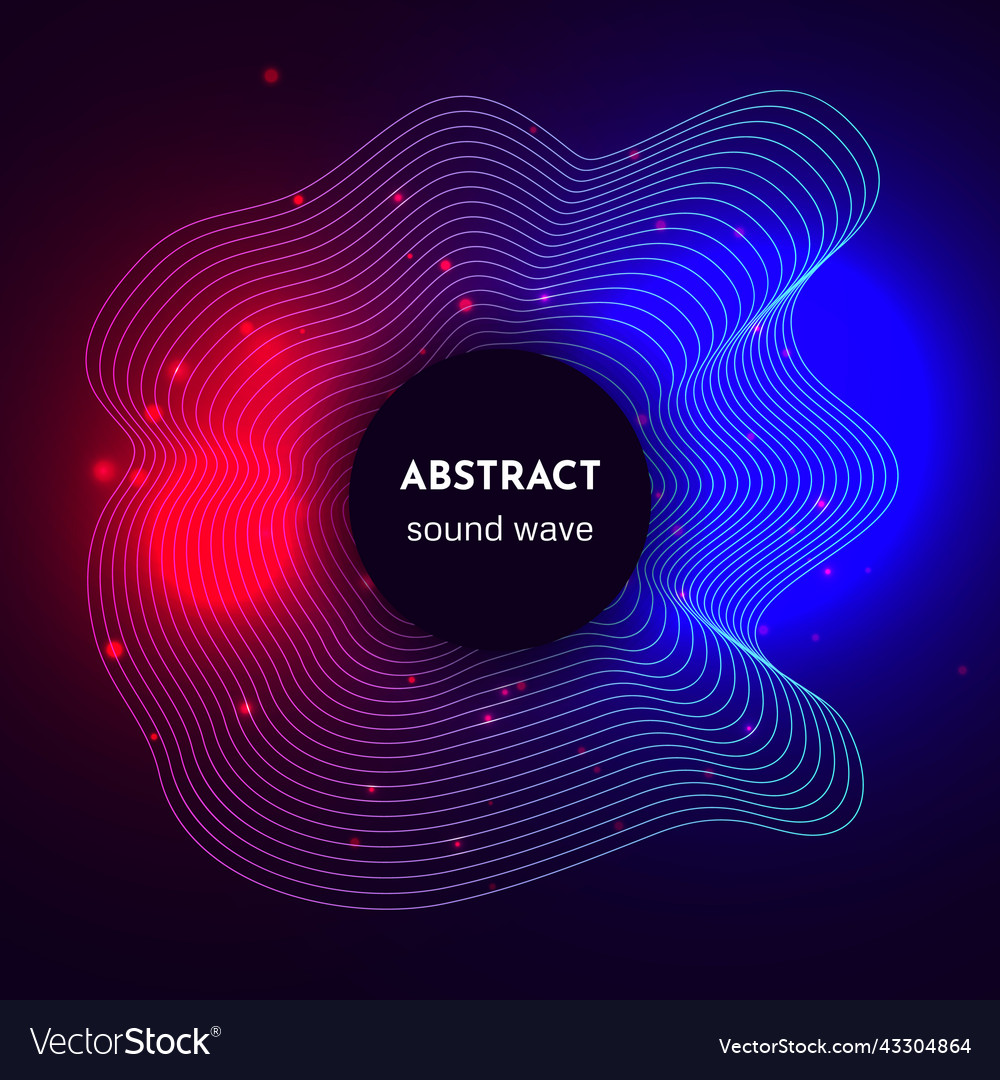 Sound circular wave with light effects vector image Sound circular wave with light effects