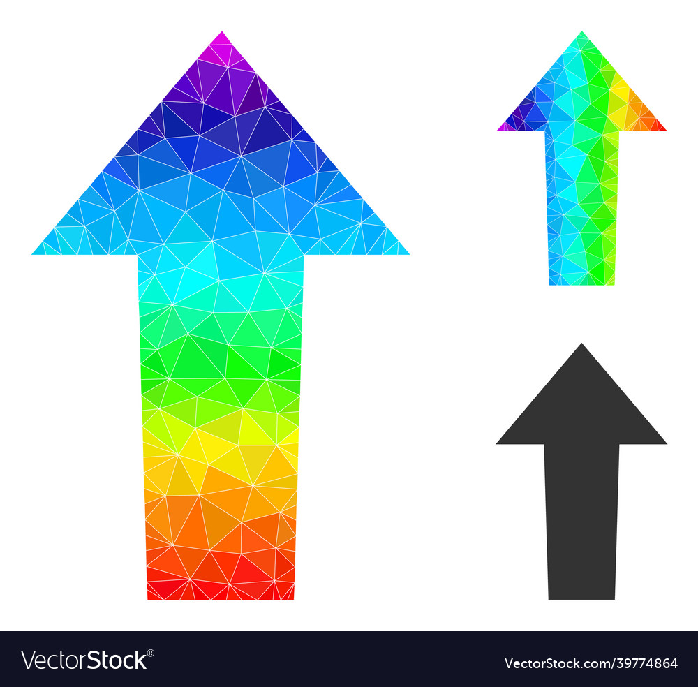 Triangle filled arrow up icon with spectral vector image Triangle filled arrow up icon with spectral