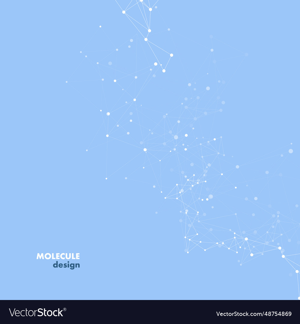 Abstract polygonal with connecting dots and lines