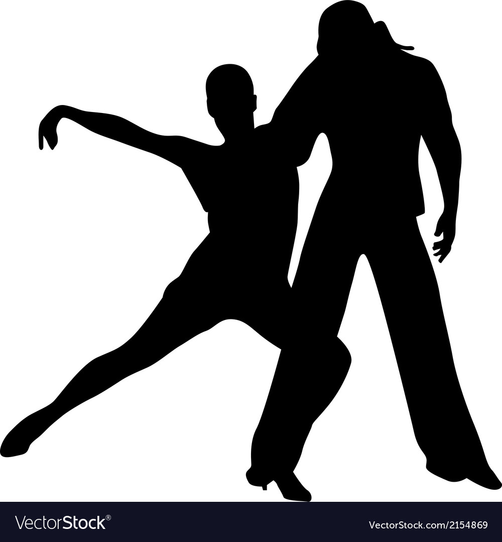 Dance people silhouette Royalty Free Vector Image