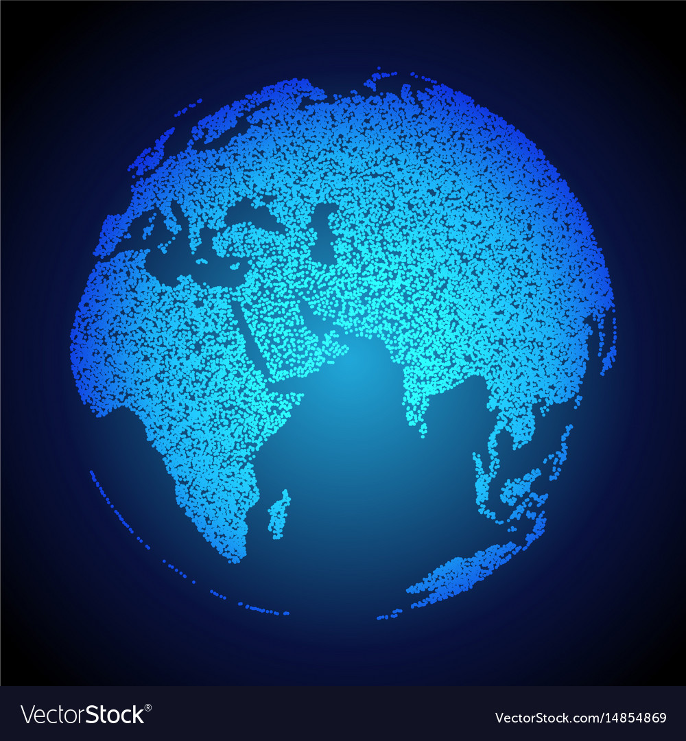 Earth background made with dots