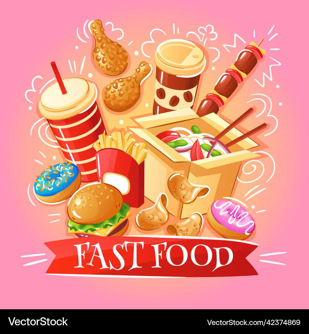 Fast food Royalty Free Vector Image - VectorStock