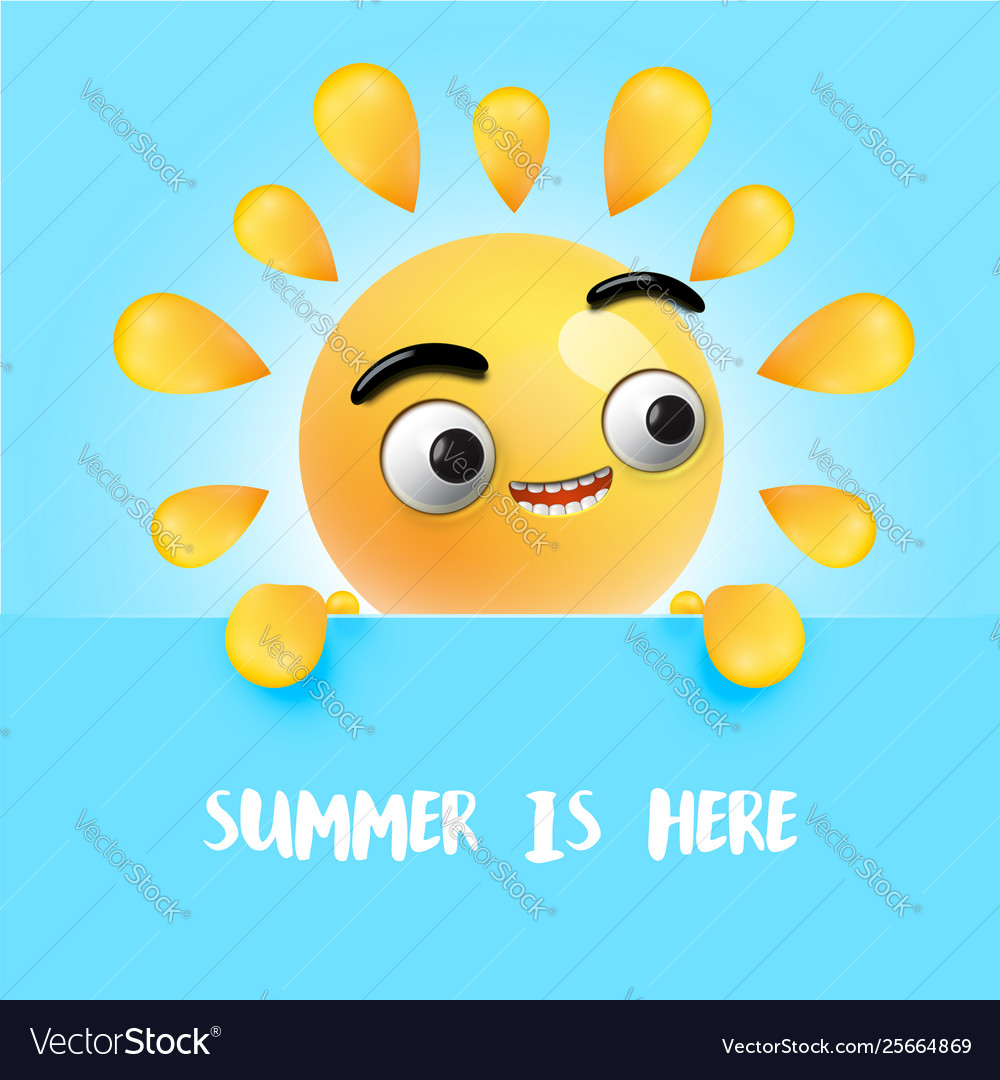 Highly detailed happy sunny emoticon