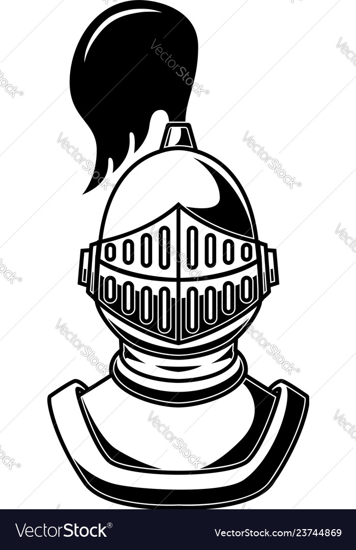 Knight helmet on white background design element Vector Image