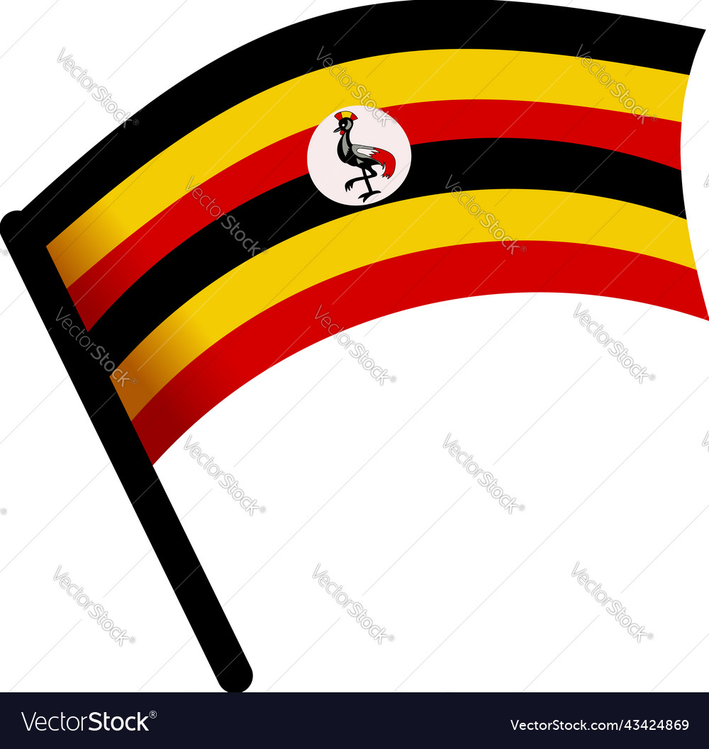 National uganda flag icon cartoon african Vector Image