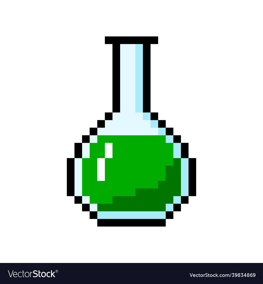 Pixel bottle with witchcraft potion game elixir