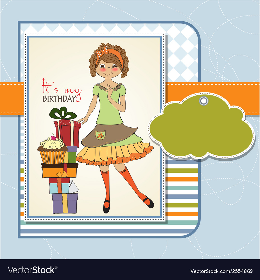 Schöne junge Mädchen mit Geschenk