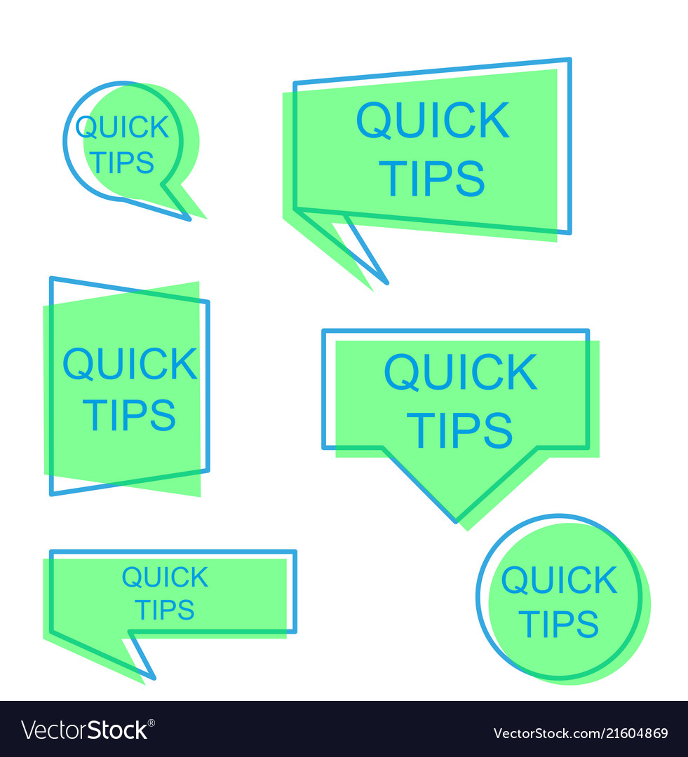 quick tips badge label tag blank design set sign vector image