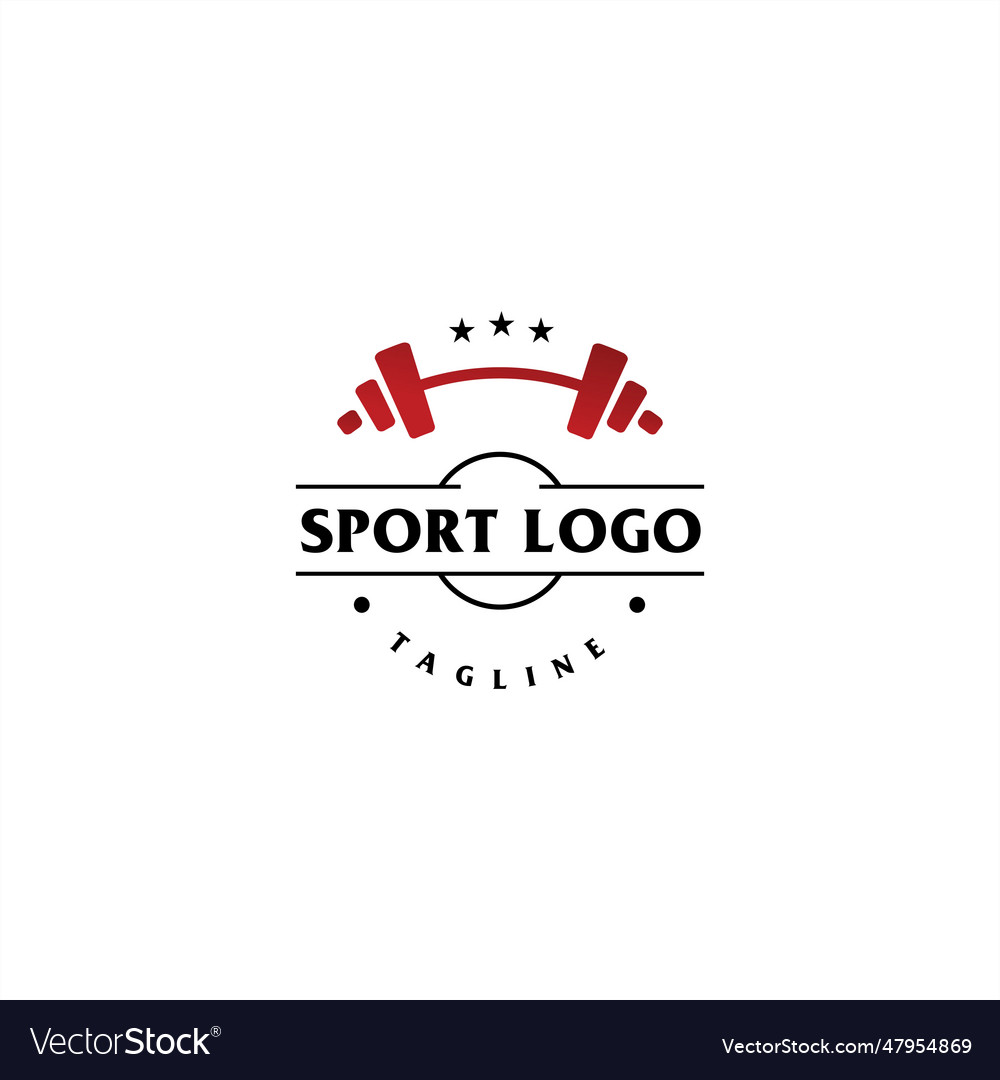 Sport center badge logo classic Royalty Free Vector Image