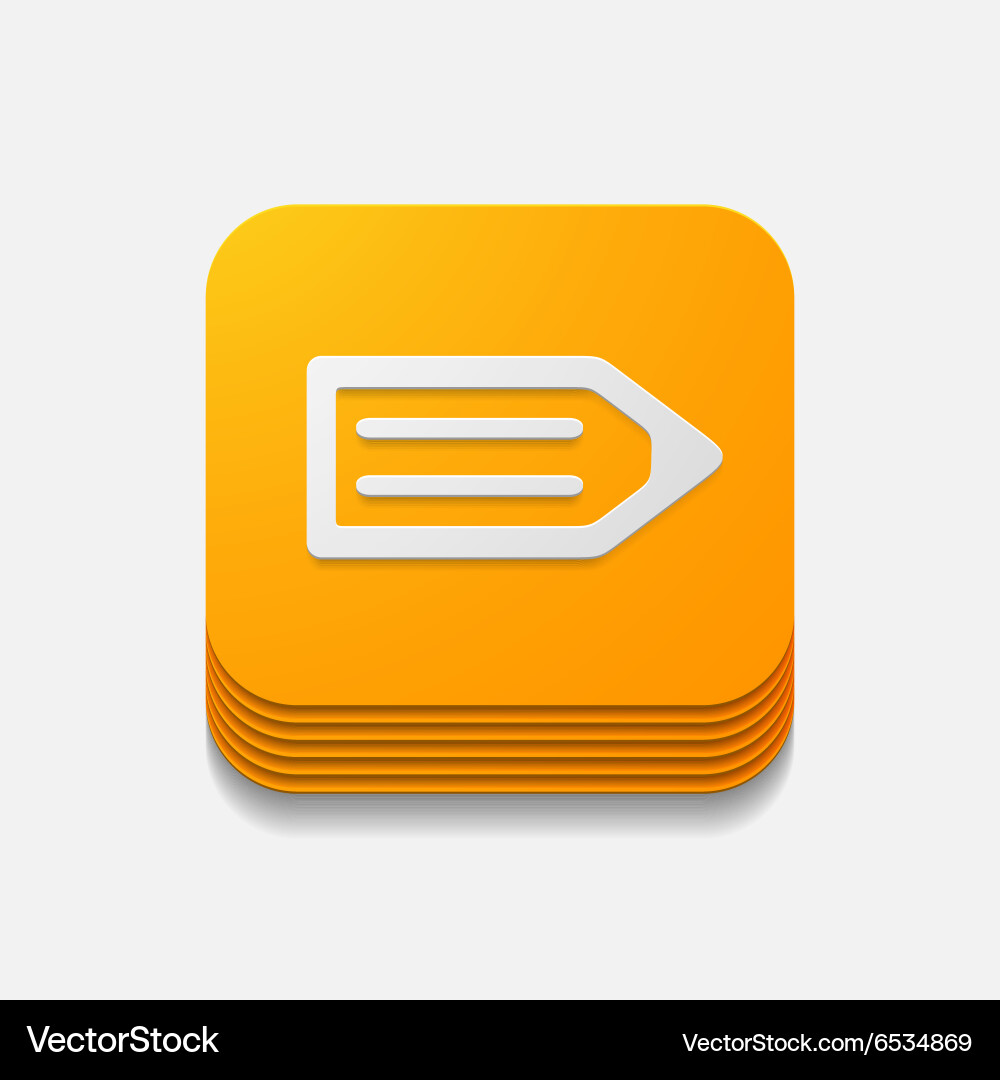 Square button pencil Royalty Free Vector Image