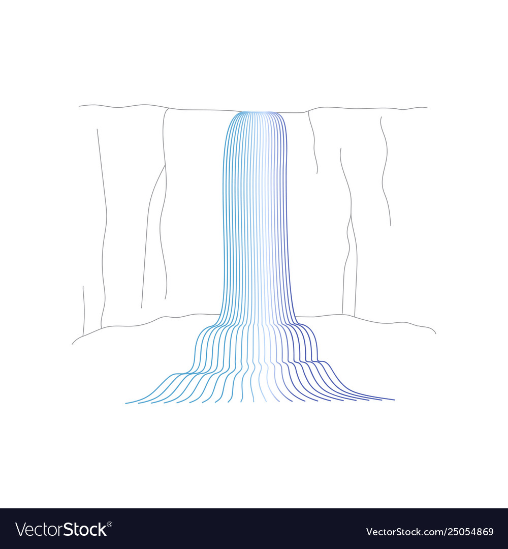 Waterfall cascade Royalty Free Vector Image - VectorStock