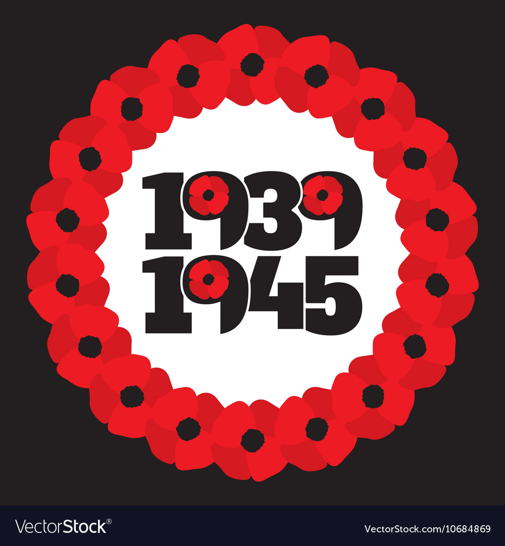 World war ii commemorative symbol with dates vector image