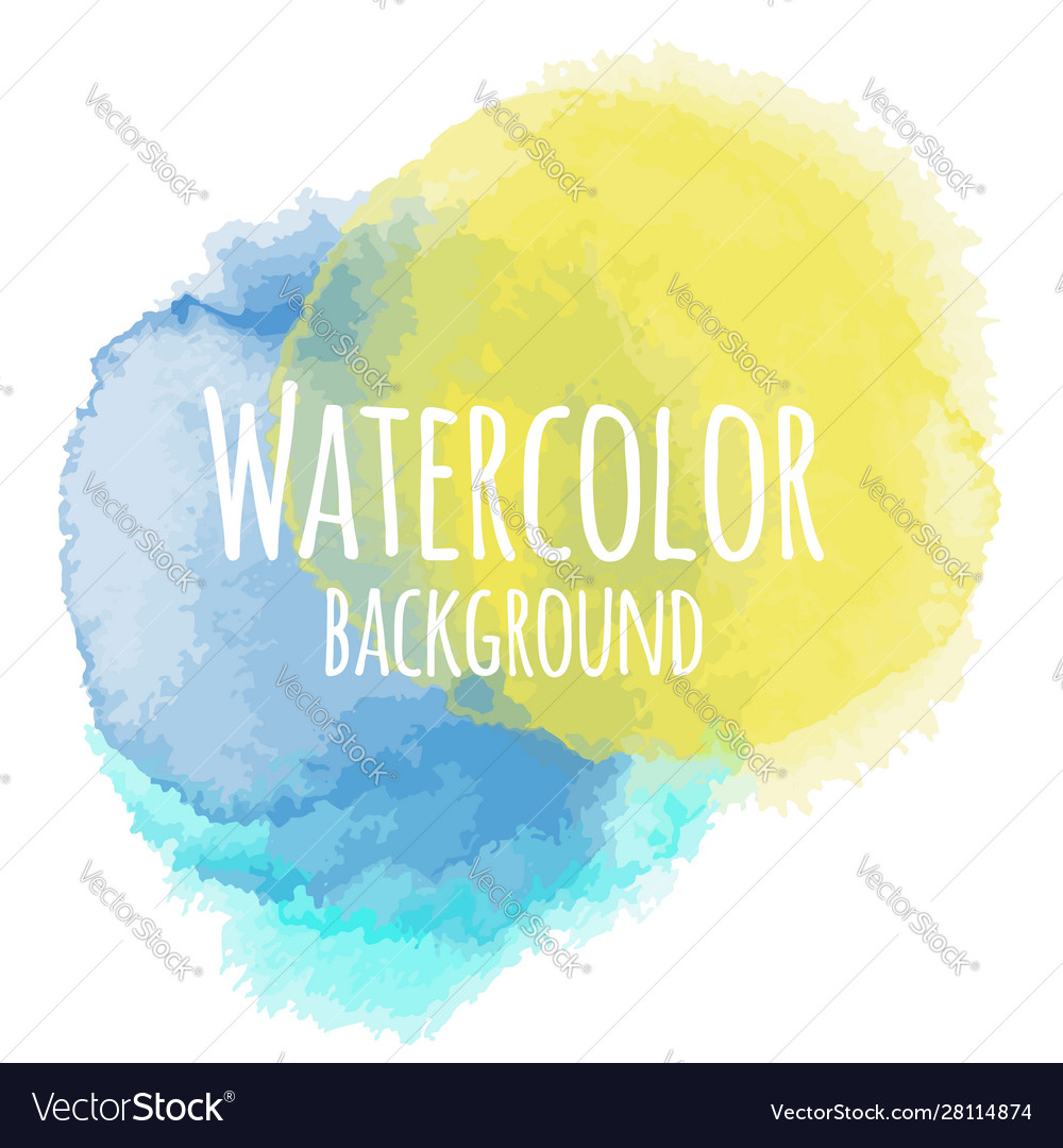 Abstract watercolor background blue and yellow