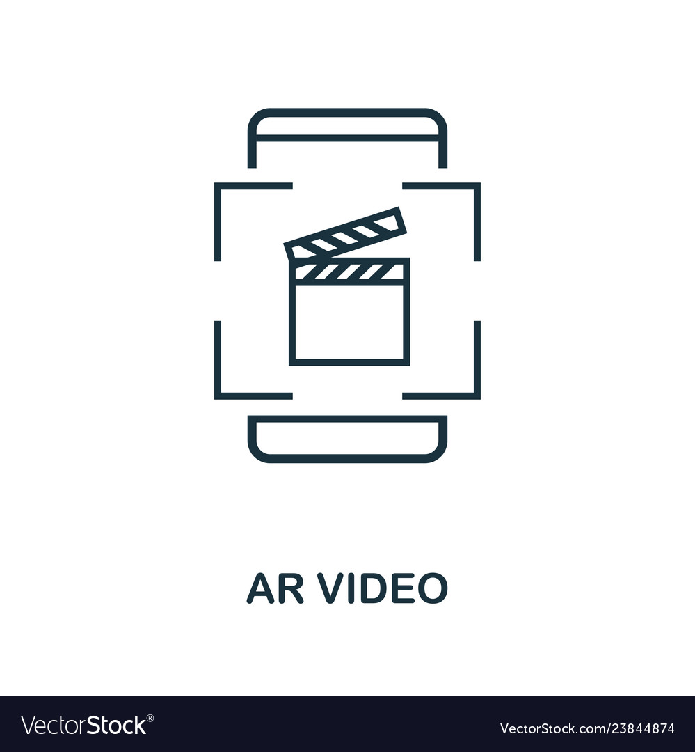 Augmented reality video icon monochrome style Vector Image