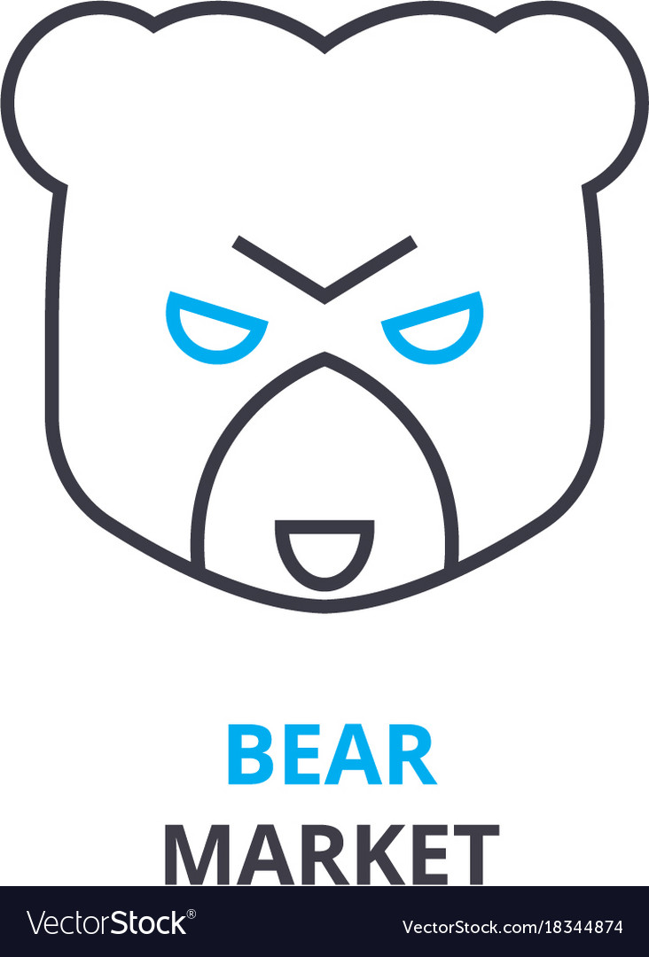 Bear market concept outline icon linear sign