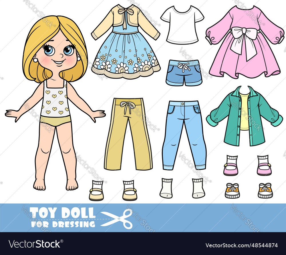 Cartoon girl with bob hairstyle and clothes Vector Image