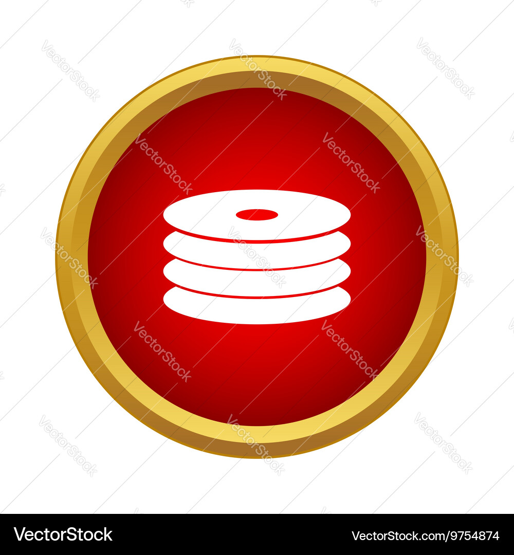 Cd disk icon simple style Royalty Free Vector Image