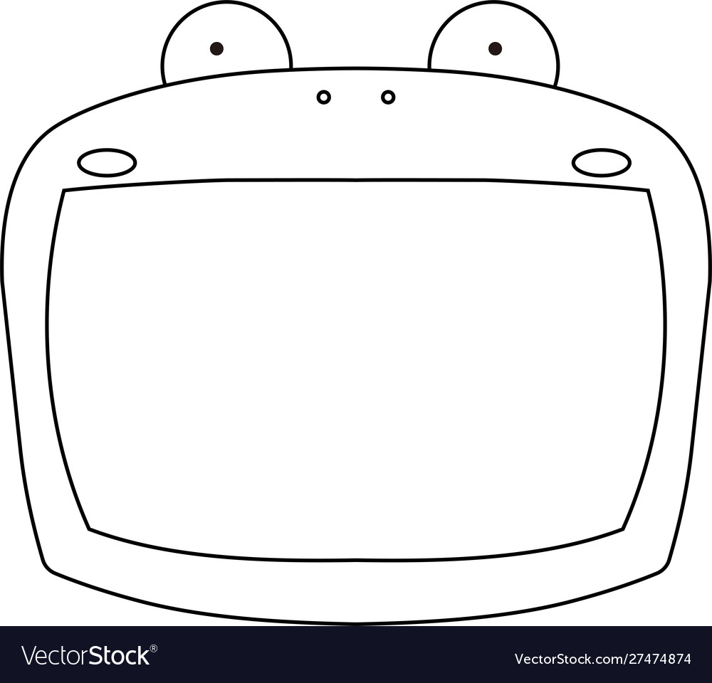 Cute frog whiteboard outline