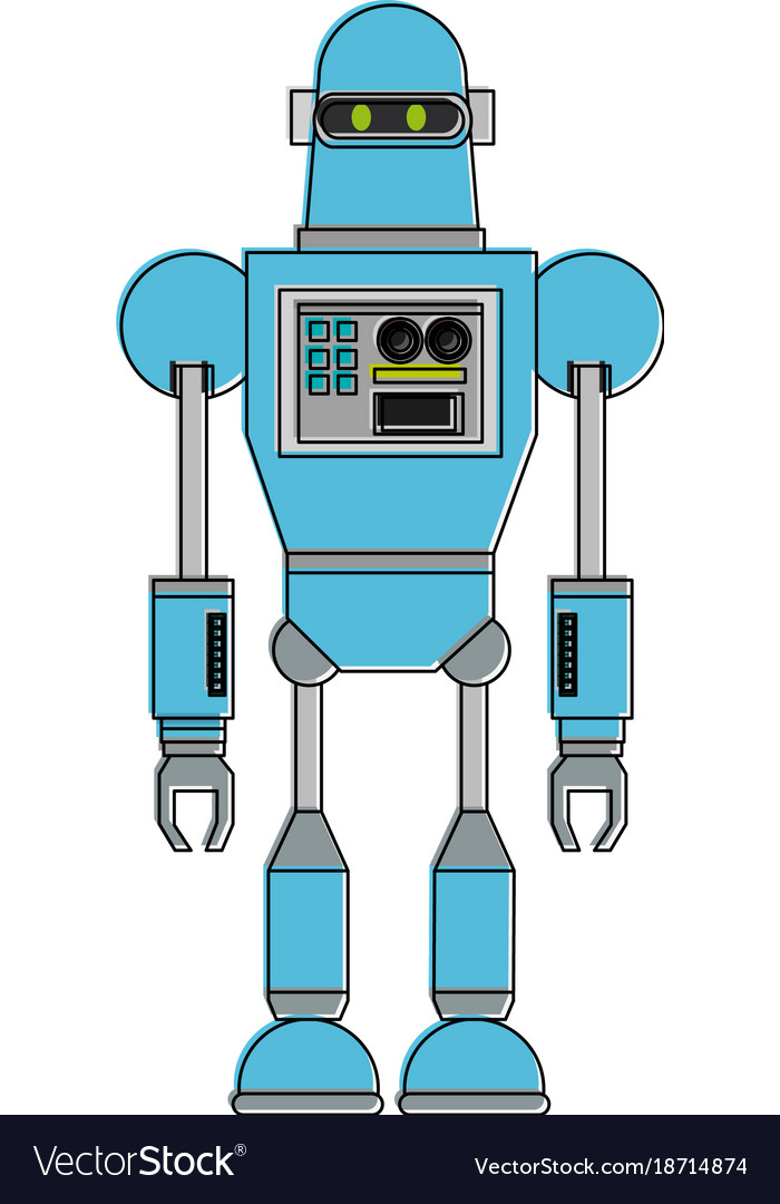 Cute robot cartoon Royalty Free Vector Image - VectorStock