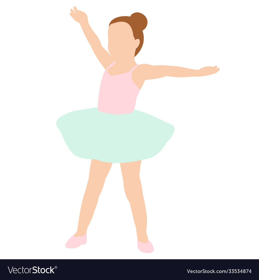 Dancing ballerina girl in flat style Royalty Free Vector