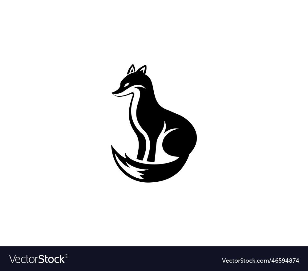 Fox and wolf silhouette animal logo design