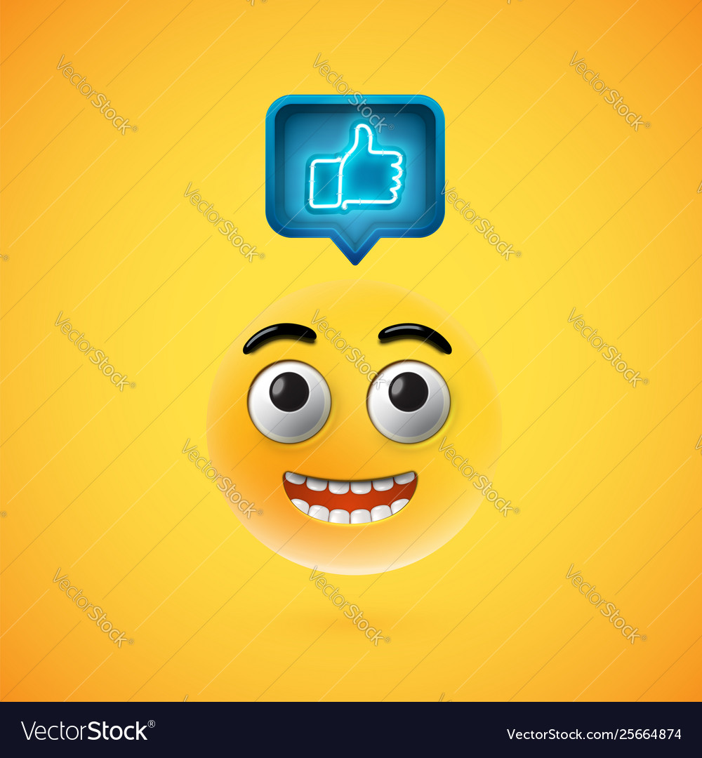 High detailed smiley with thumbs up sign