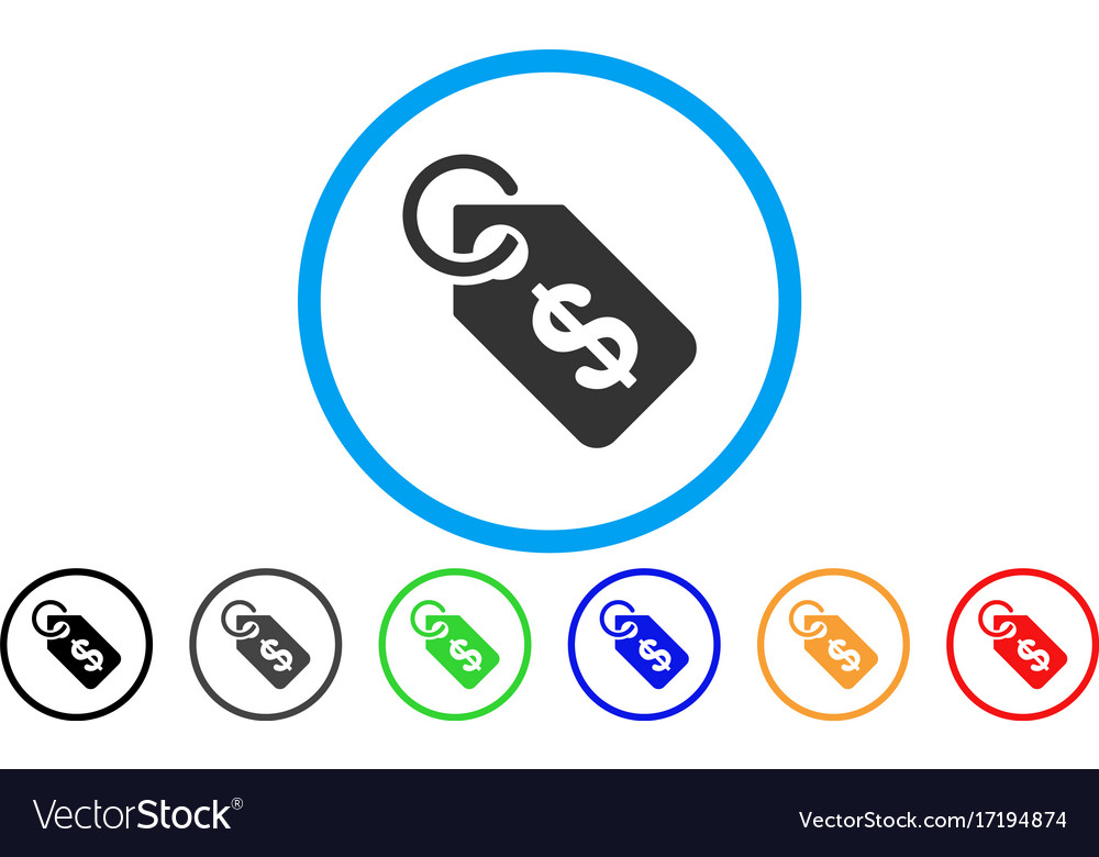 Price tag rounded icon Royalty Free Vector Image