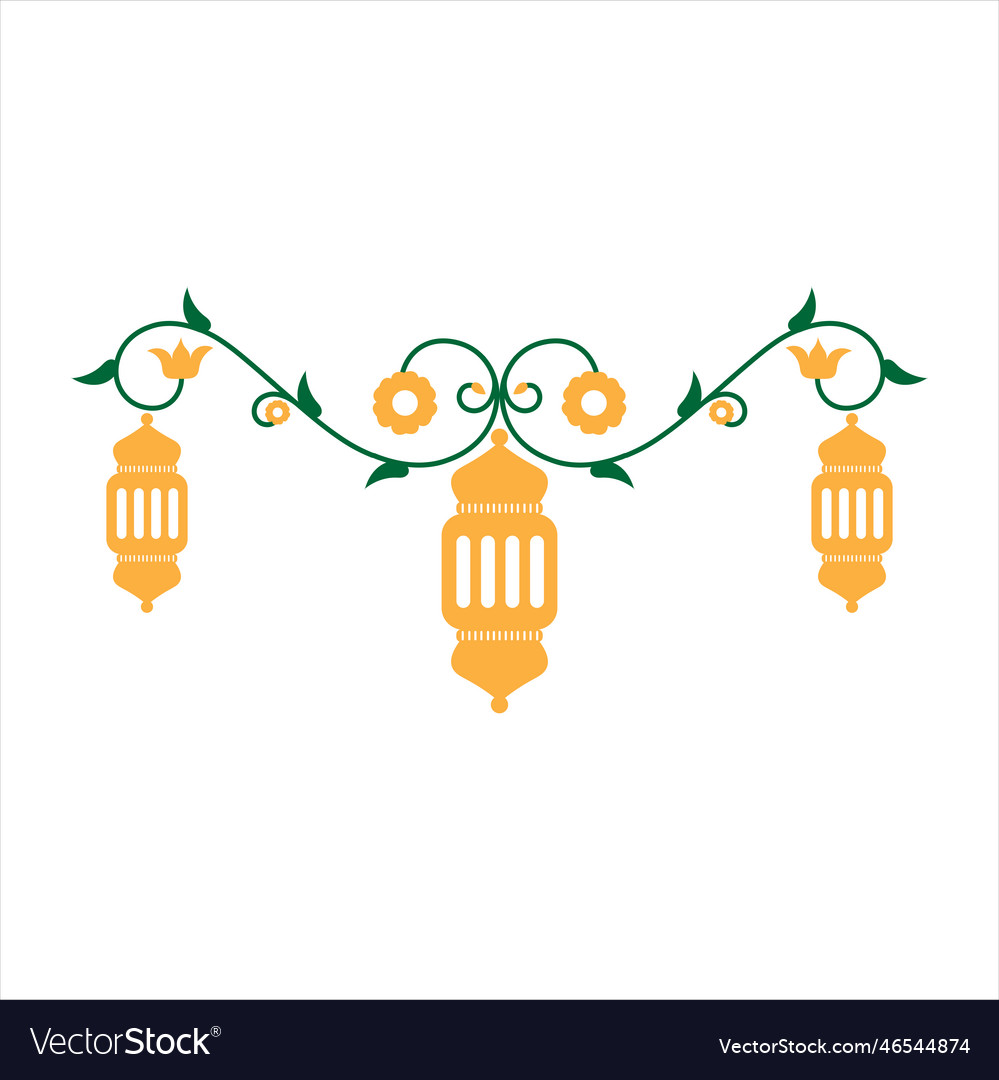 Ramadan kareem lantern curve Royalty Free Vector Image