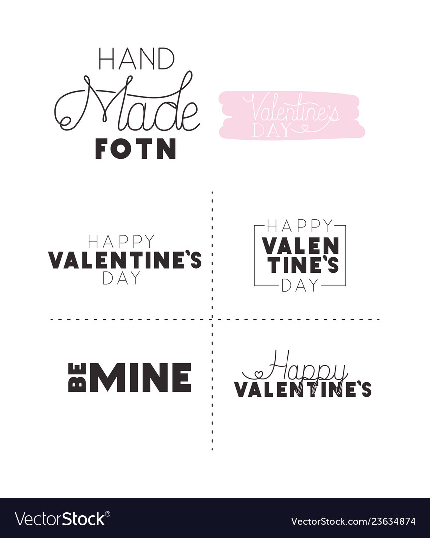 Set made fonts happy valentines day