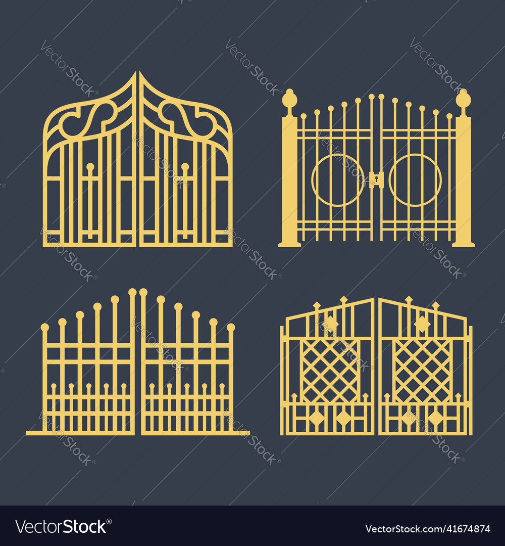 Set of gates Royalty Free Vector Image - VectorStock