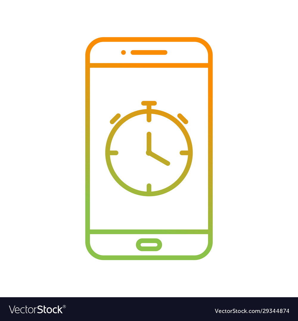 Unique clock app line icon
