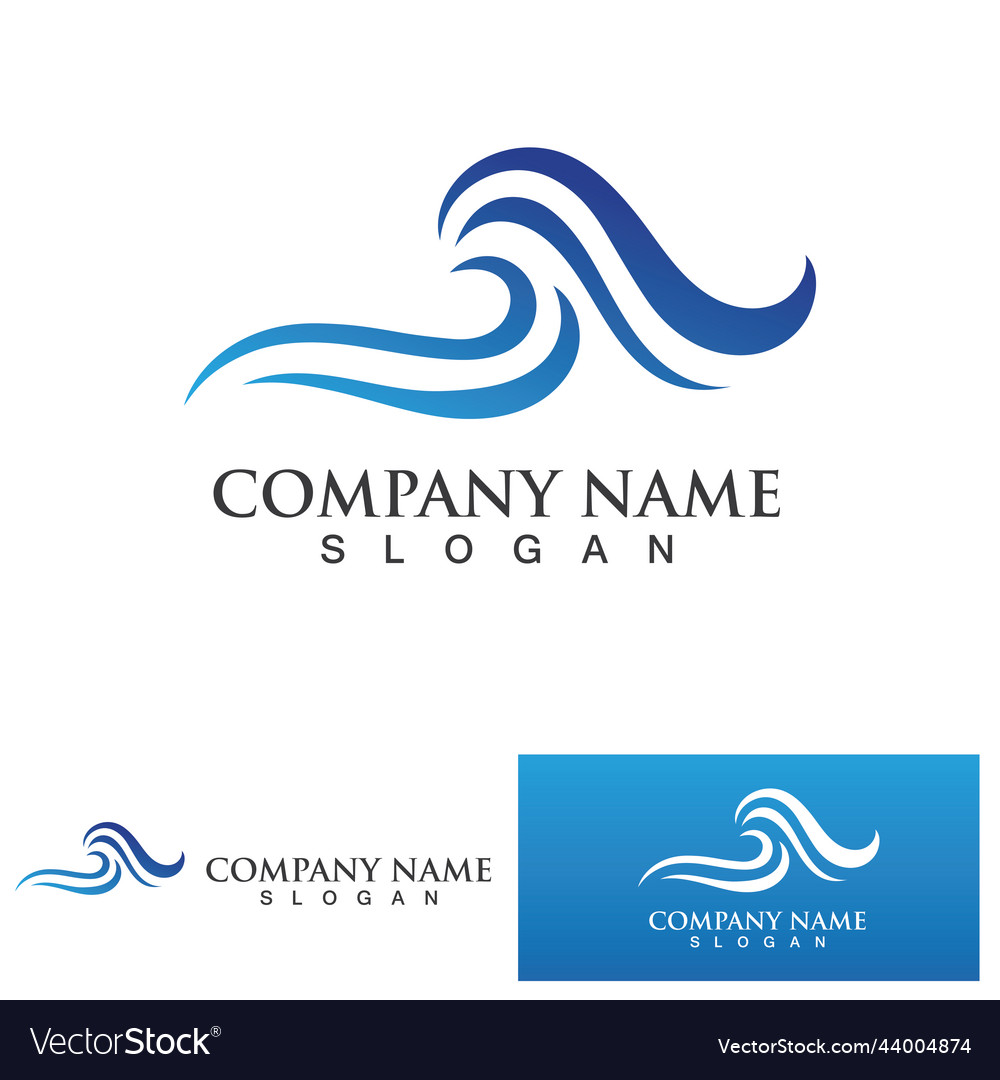 Water wave logo design template