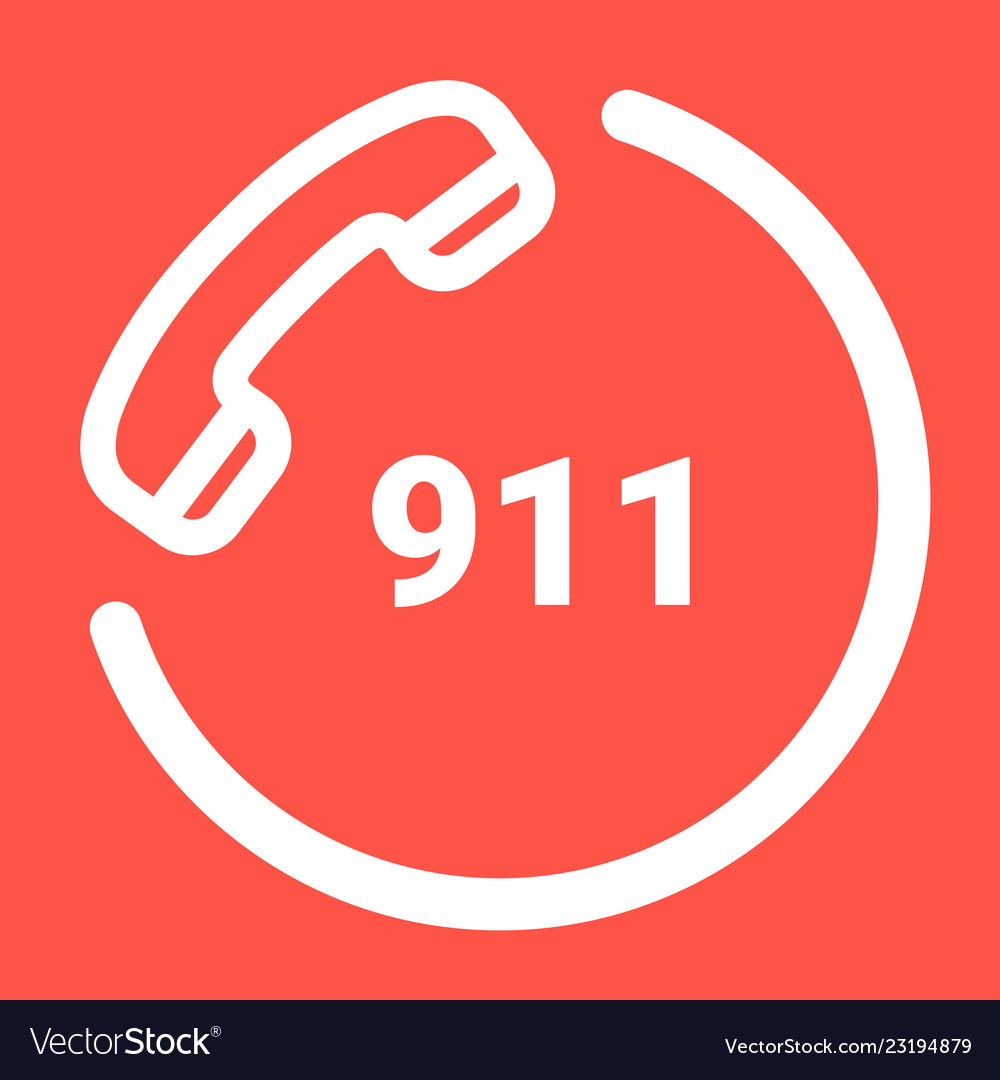 911-emergency-call-number-isolated-on-a-white-vector-image