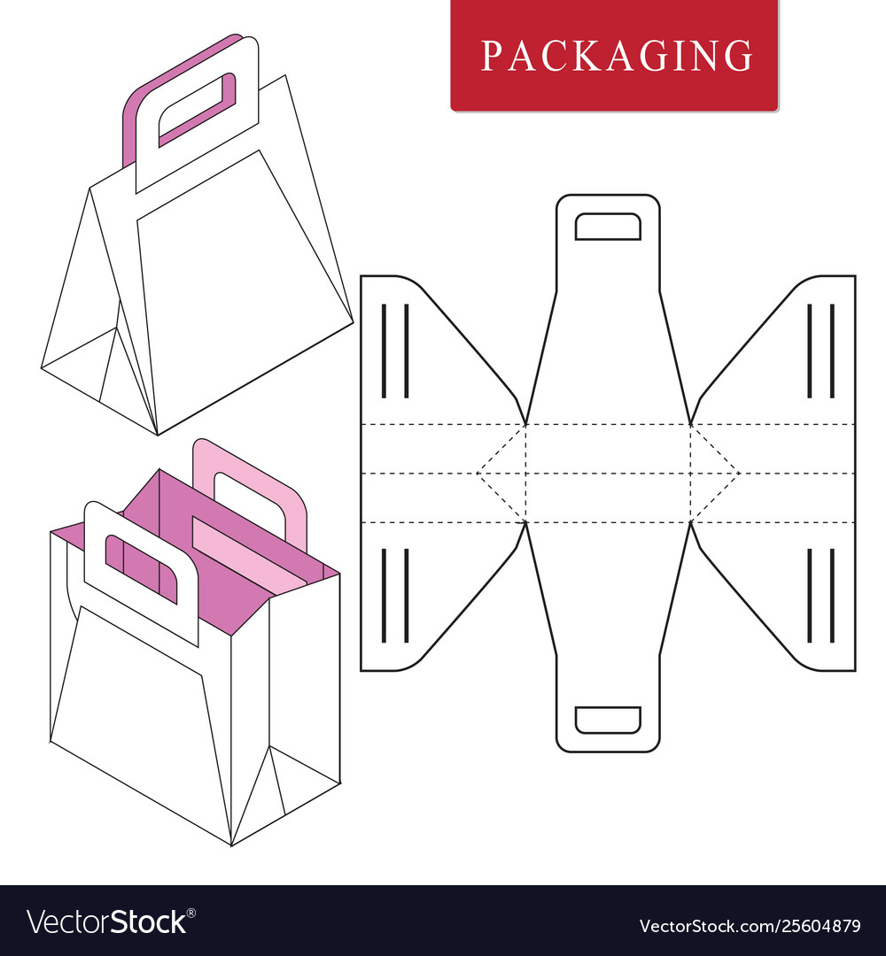 Bag packaging template for wearing Royalty Free Vector Image