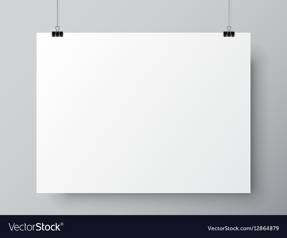 Blank white poster template Royalty Free Vector Image