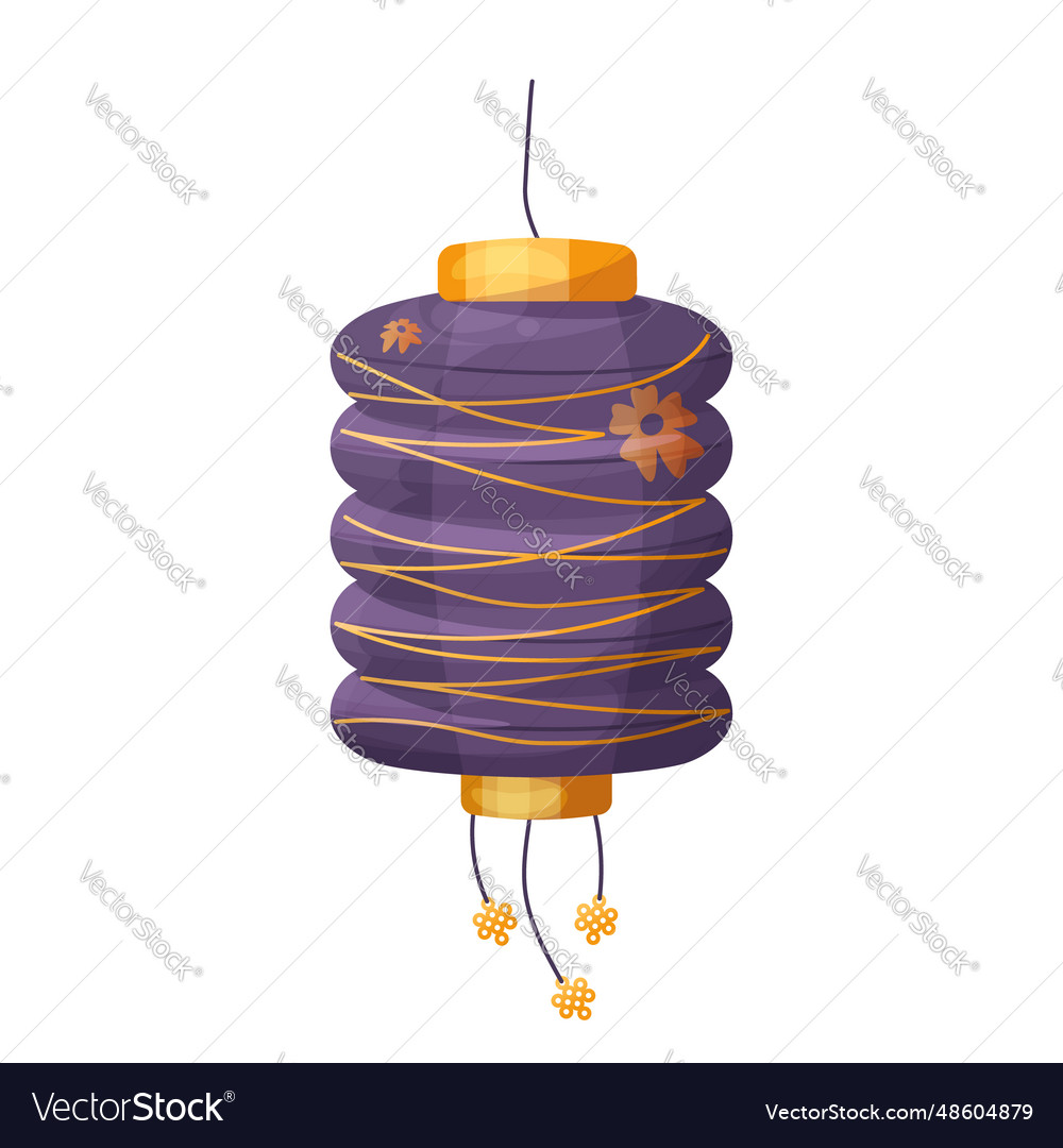 Cartoon isolated purple chinese lanter