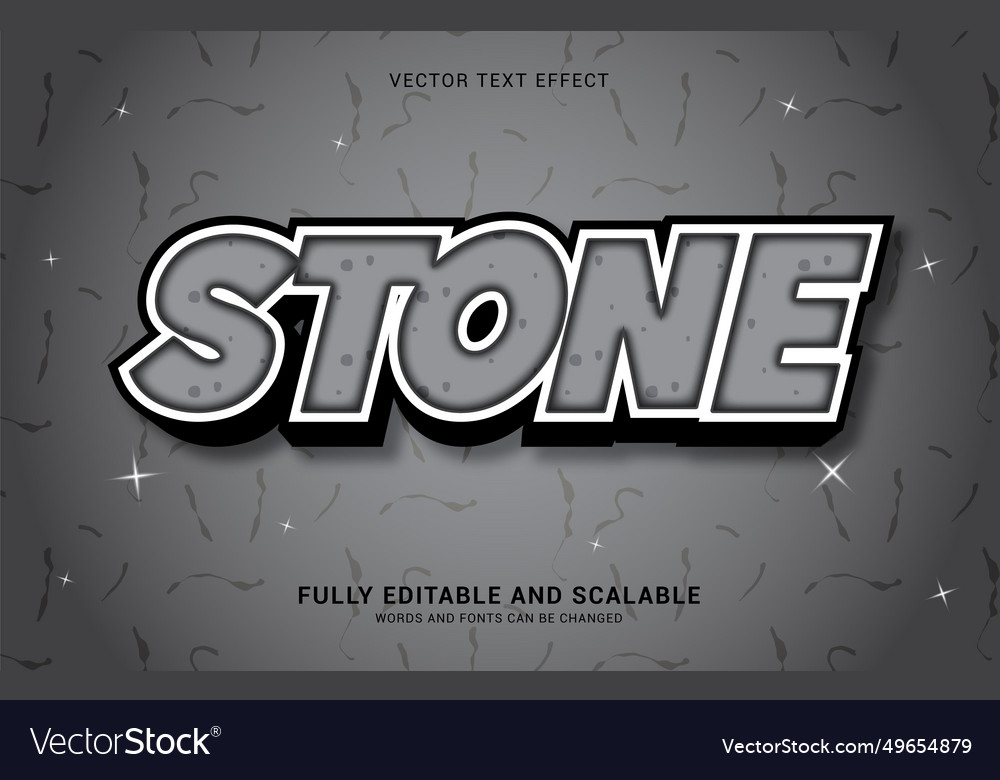 Editable text effect stone style