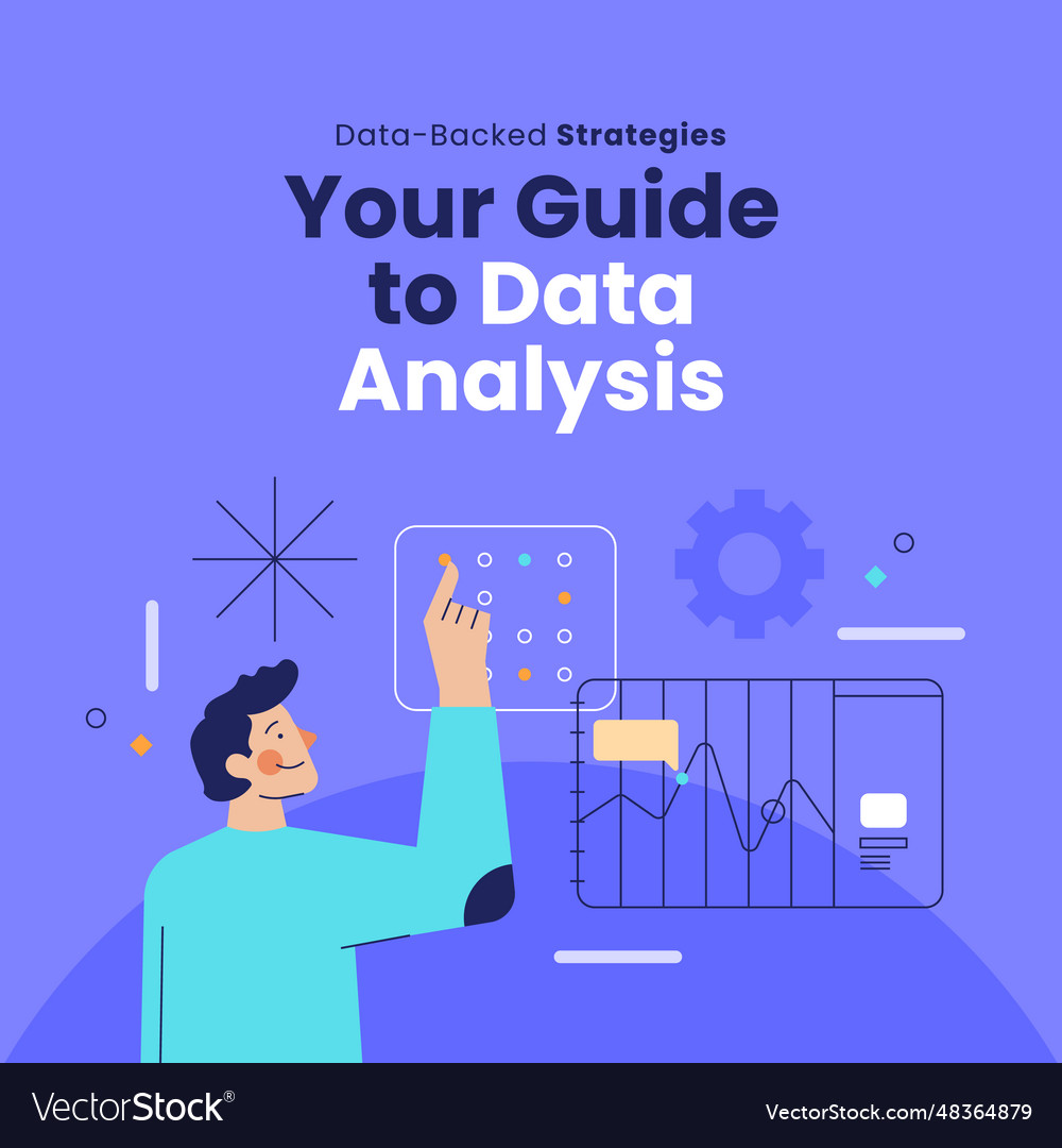 Hand drawn data analysis template isolated vector image Hand drawn data analysis template isolated