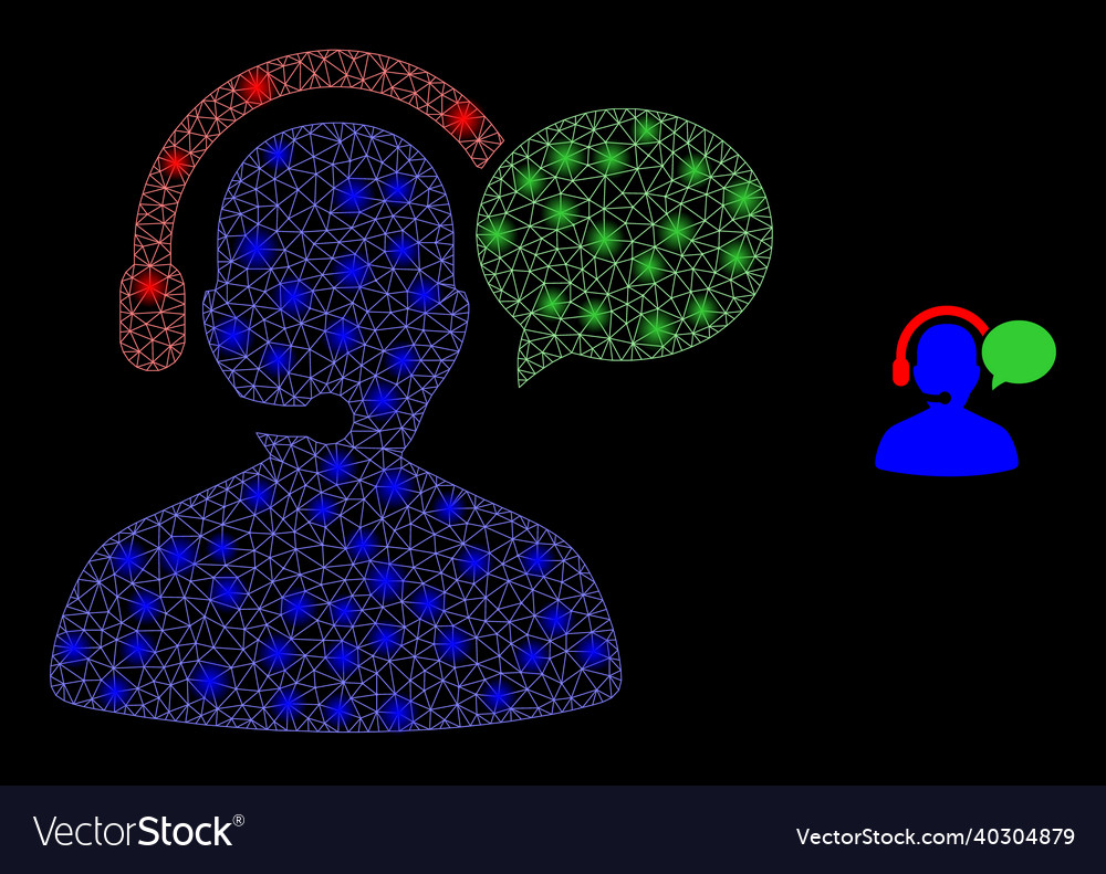 Mesh web operator message with glowing wire vector image Mesh web operator message with glowing wire